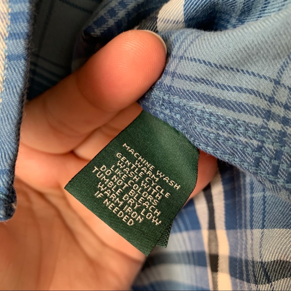 Lauren Ralph Lauren Plaid Button Front Shirt Roll Tab Sleeve Size Small - Picture 6 of 6